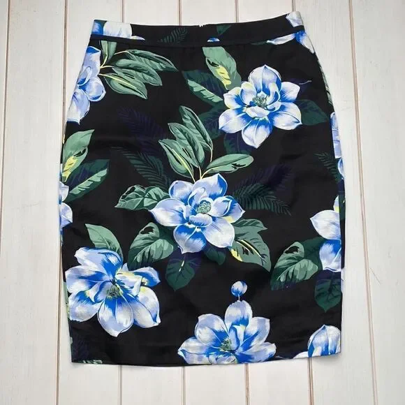 NWT Linen Blend Floral Pencil Skirt - Picture 5 of 12